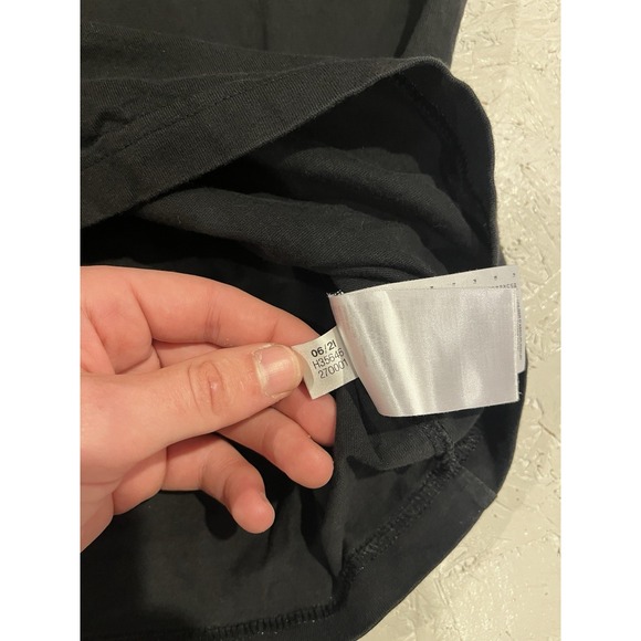 Adidas Mens Embroidered Trefoil Shirt Size Large Black Shattered Rainbow - Picture 8 of 11